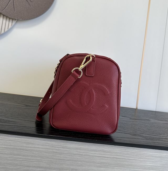 CC grained calfskin bowling bag AS6216 bordeaux