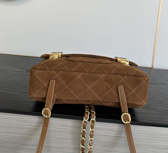 CC suede calfskin backpack AS6465 brown