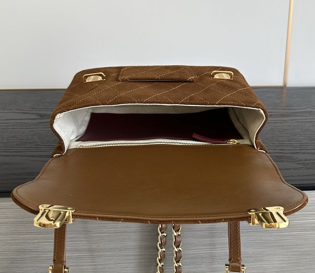 CC suede calfskin backpack AS6465 brown