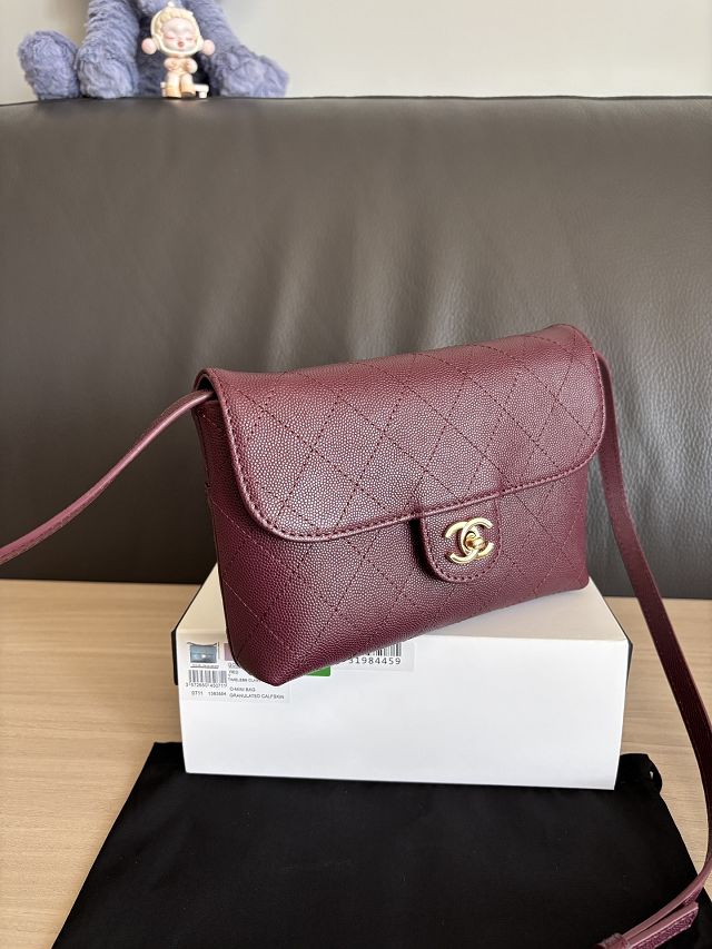CC calfskin clutch with strap AP5567