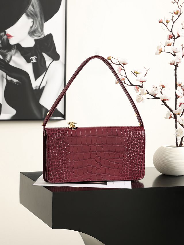 CC calfskin clutch with strap AP6251