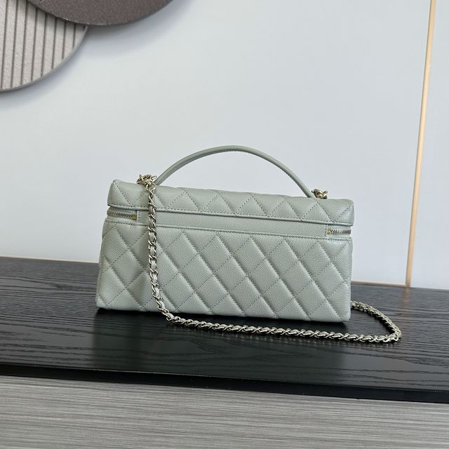 CC grained calfskin vanity with chain AP5436 grey