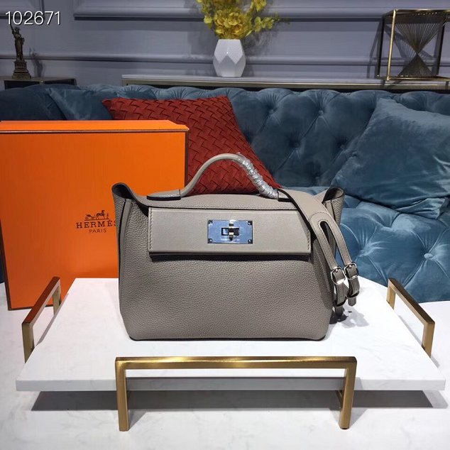 2019 Hermes togo leather small kelly 2424 bag H03698 grey