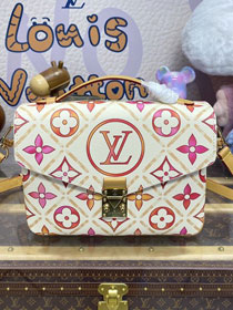 Louis vuitton original monogram canvas pochette metis M11461 coral