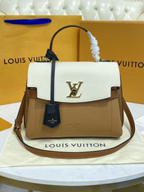 Louis vuitton original calfskin lockme ever BB handbag M56645 beige&white