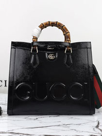 GG original calfskin diana medium tote bag 678842 black