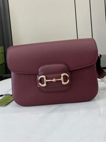 GG original calfskin 1955 horsebit shoulder bag 815178 wine