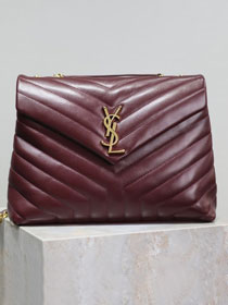 YSL original calfskin loulou medium bag 487216 bordeaux