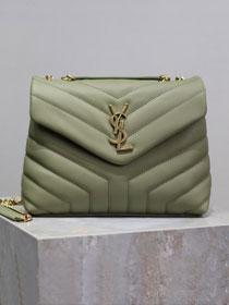 YSL original  calfskin loulou small bag 494699 green