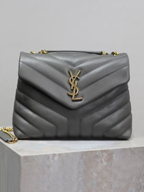 YSL original  calfskin loulou small bag 494699 grey