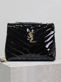 YSL original patent calfskin loulou small bag 494699 black