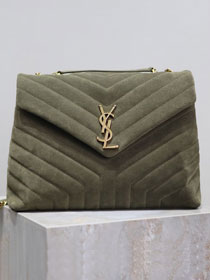 YSL original suede calfskin loulou medium bag 487216 green