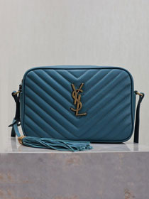 YSL original patent calfskin lou camera bag 520534 blue