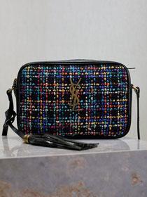 YSL original tweed lou camera bag 520534 black