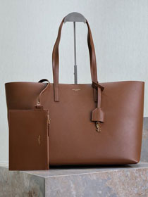 YSL original calfskin shopping tote bag 394195 brown