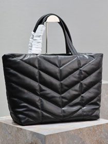 YSL original lambskin shopping tote bag 379269 black