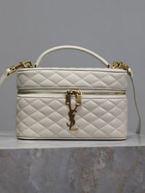 YSL original lambskin gaby vanity bag 766731 white