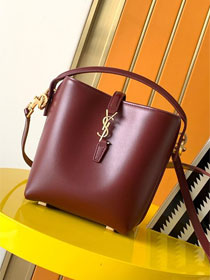 YSL original calfskin mini le 37 bucket bag 765870 bordeaux