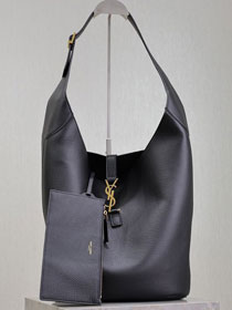 YSL original calfskin le 5A7 medium hobo bag 753823 black