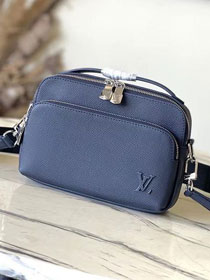 Louis vuitton original calfskin avenue messenger bag m11657 navy blue