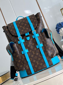 Louis vuitton original monogram canvas christopher backpack MM M46813 blue