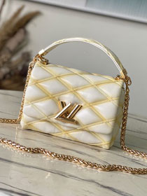 Louis vuitton original lambskin GO-14 small handbag M12338 white