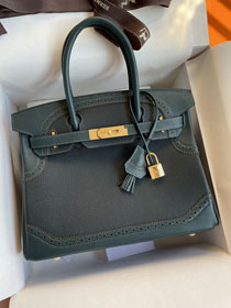 Hermes original togo leather birkin 35 bag H350 vert cypres