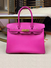 Hermes original epsom leather birkin 25 bag H25-3 rose magnolia