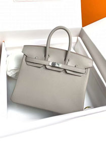 Hermes original swift leather birkin 25 bag H25-5 grey pearl