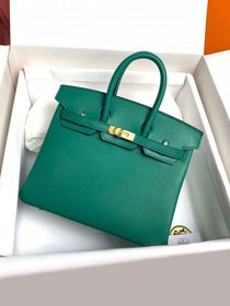 Hermes original swift leather birkin 25 bag H25-5 vert vertigo