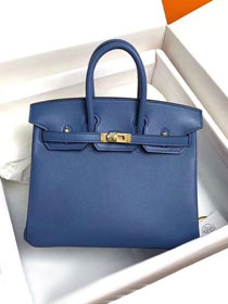 Hermes original swift leather birkin 30 bag H30-5 blue agate