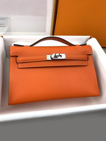 Hermes original swift leather mini kelly 22 clutch K0012 orange