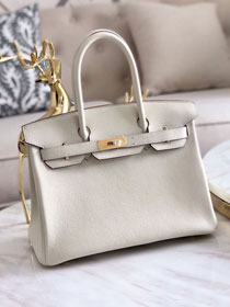 Hermes original togo leather birkin 30 bag H30-1 craie white