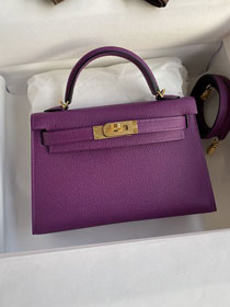 Hermes original epsom leather mini kelly 19 bag K0019 anemone