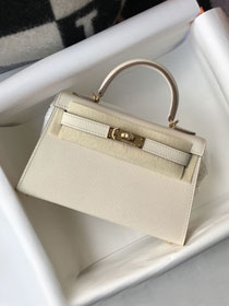 Hermes original epsom leather mini kelly 19 bag K0019 parthemin