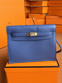 Hermes original evercolor leather kelly danse bag KD022 blue konos