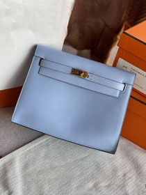 Hermes original evercolor leather kelly danse bag KD022 blue pale