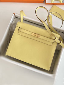 Hermes original evercolor leather kelly danse bag KD022 jaune poussin