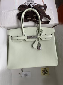 Hermes original epsom leather birkin 30 bag H30-3 vert fizz