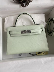 Hermes original goatskin mini kelly 19 bag KG0019 vert fizz