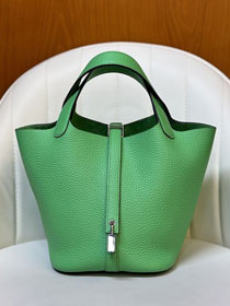 Hermes original togo leather picotin lock bag HP0022 vert comics	