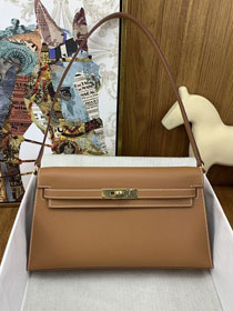 Hermes original madame leather kelly elan KE0028 gold brown