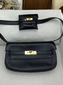 Hermes original swift leather kelly moove bag KM0019 black