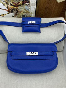 Hermes original swift leather kelly moove bag KM0019 blue 