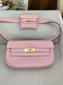 Hermes original swift leather kelly moove bag KM0019 rose sakura 