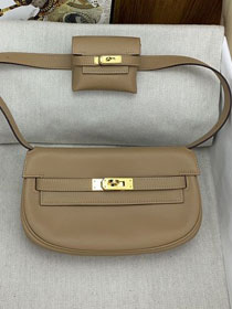 Hermes original swift leather kelly moove bag KM0019 chai