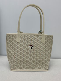 Goyard original calfskin&canvas reversible anjou mini bag GY0086 sand