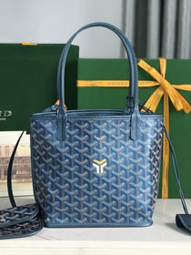 Goyard original calfskin&canvas reversible anjou mini bag GY0086 pearly blue