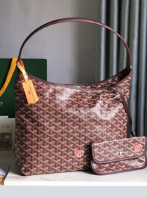 Goyard original canvas boheme hobo bag GY0094-2 burgundy