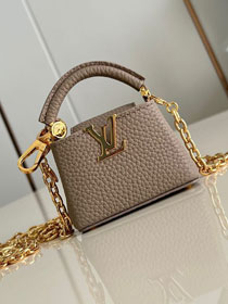 Louis vuitton original calfskin capucines micro bag M02132 grey